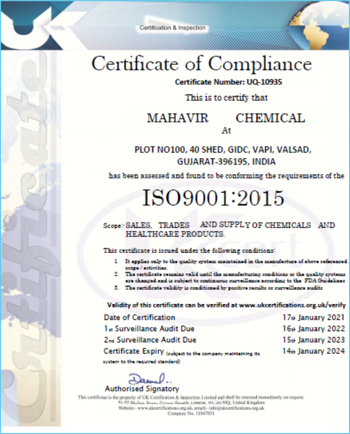 ISO Certificate